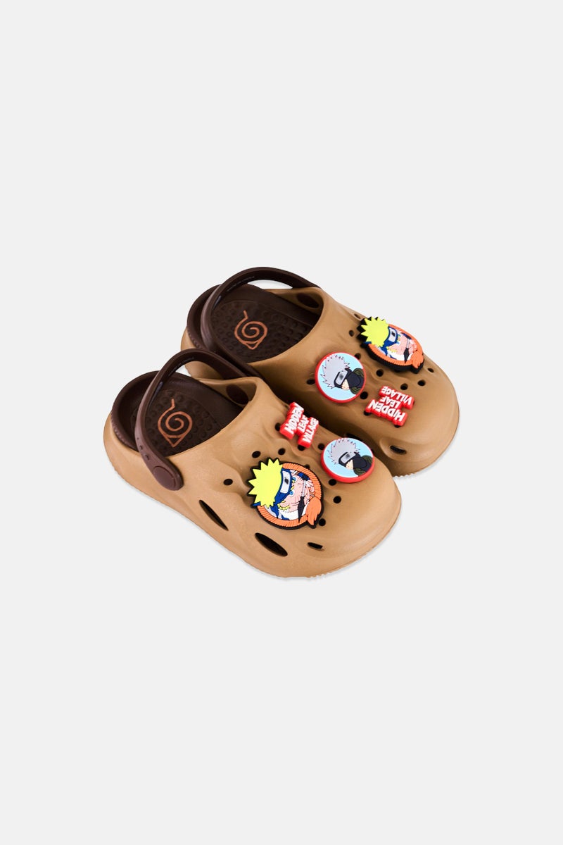 Naruto Toddlers Boy Slip On Clogs, Brown - Image 3